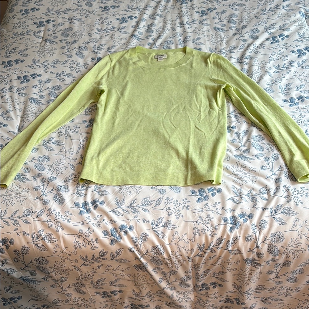 J Crew yellow/green Longsleeve Teddie shirt
